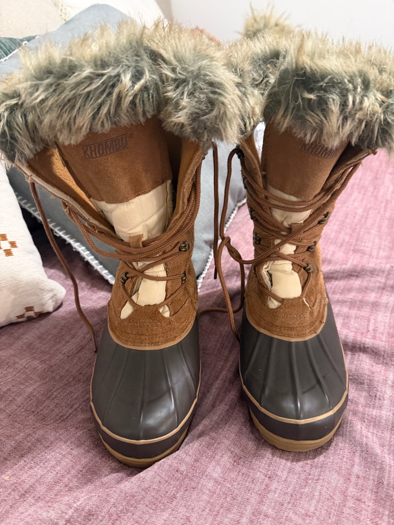 Khombu Brown And Dark Brown Faux-Fur Winter Boots